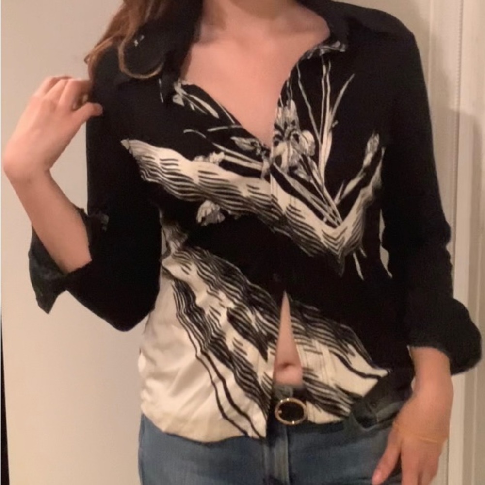 Black Floral blouse